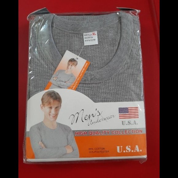NEW Men's thermal set - Grey plaid -XL - Picture 1 of 3